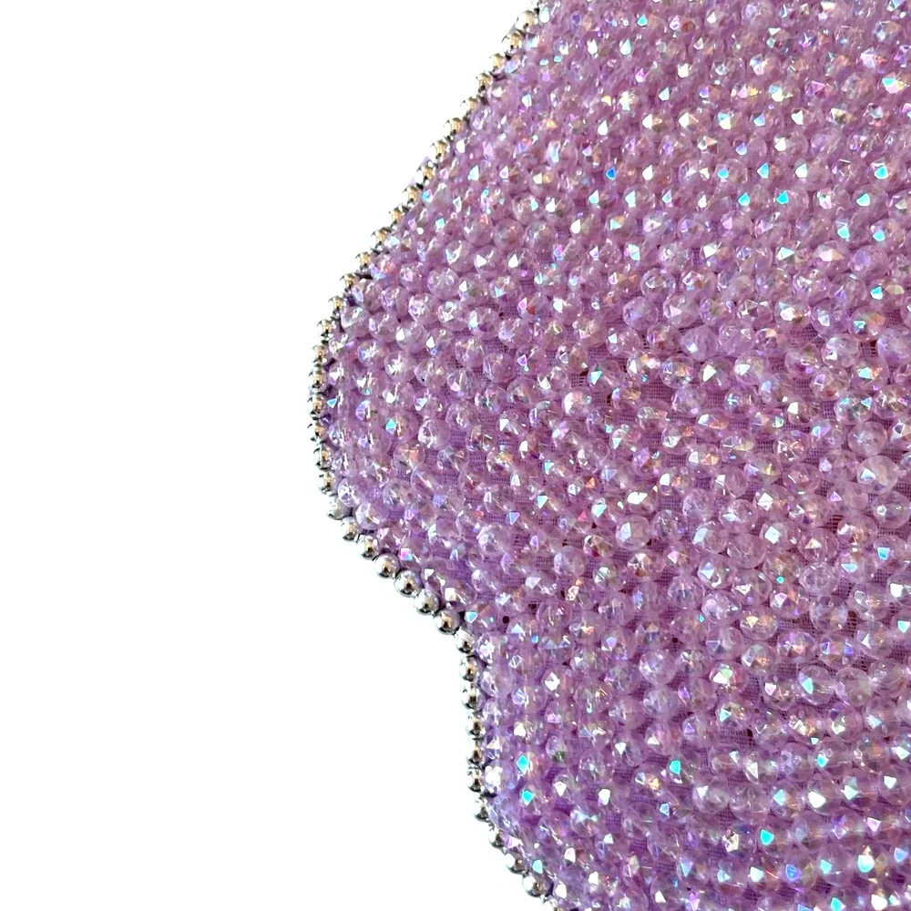 Rachel Zoe PINK GHOST Beaded Placemat 15in Halloween Glam Decor New